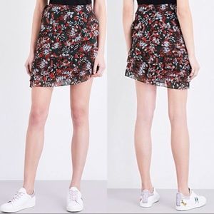 Maje Jerkita Floral Print Crepe Mini Skirt Imprime
